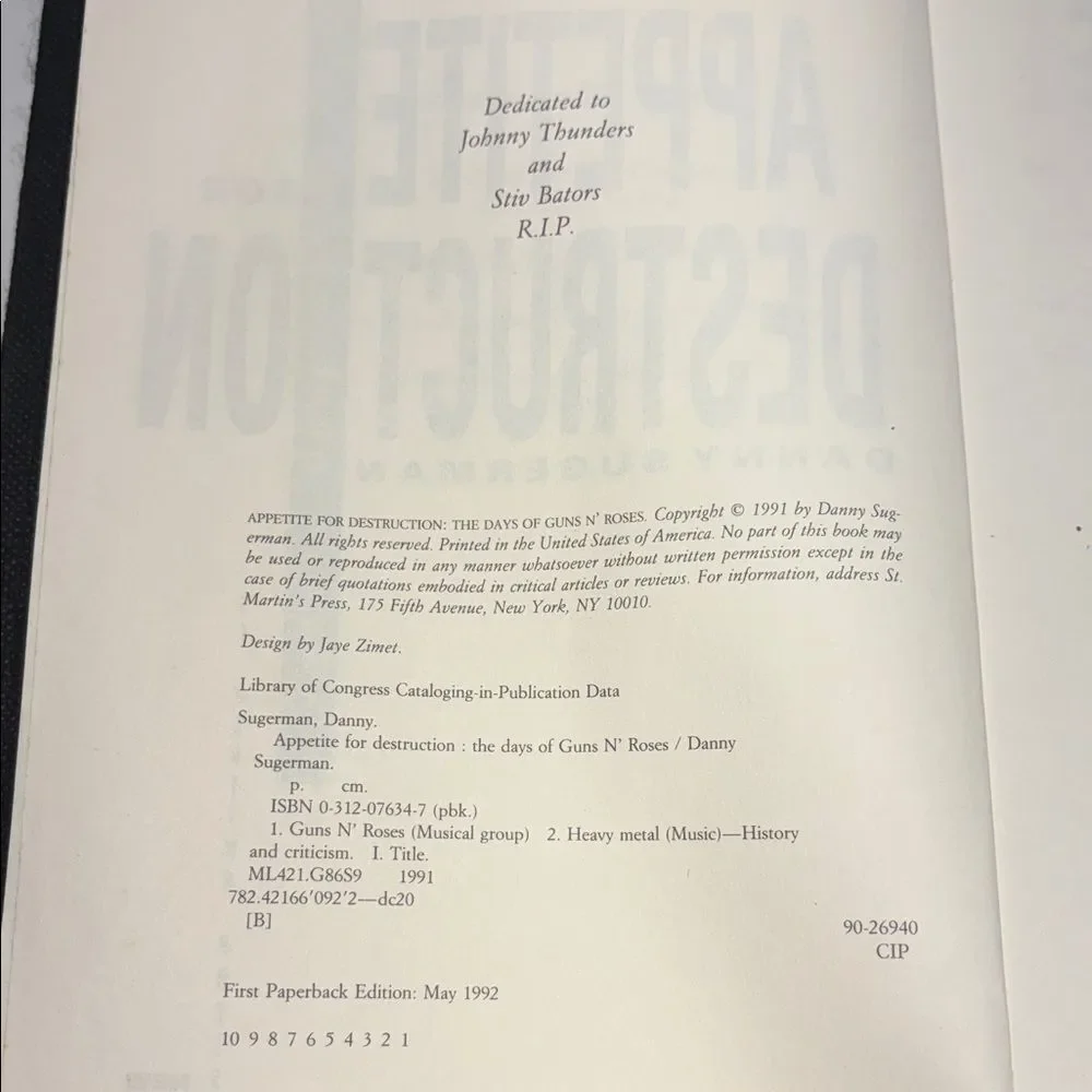 Appetite for Destruction Paperback Book